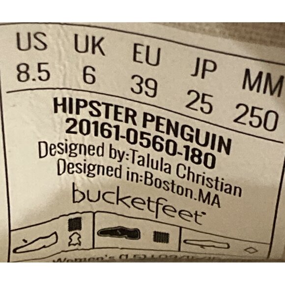 BucketFeet Hipster Penguin Womens Size 8.5 blue lined Slip-On Shoes - Picture 8 of 8